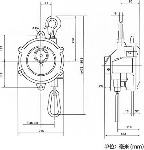 Heavy Duty Retractable Spring Tool Balancer,Hanging Retractable Tool Spring Balancer, Balancer Retractor with 1.5 m Wire Rope Hanging Holding Equipment(EW-3) in Saudi Arabia