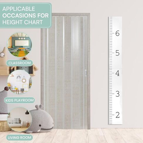 Morxy Wooden Growth Chart for Wall - 6.33 Feet Kids Height Ruler - Two Fold Height Measuring Board for Nursery, Bedrooms & Playrooms Décor - Easy to Install Child Growth Tracker (Plain sage) in Kuwait