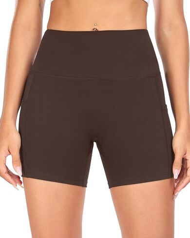 HERRLA Womens High Waisted Biker Shorts Athletic Yoga Gym Running Workout Shorts with Pockets for Summer in Saudi Arabia