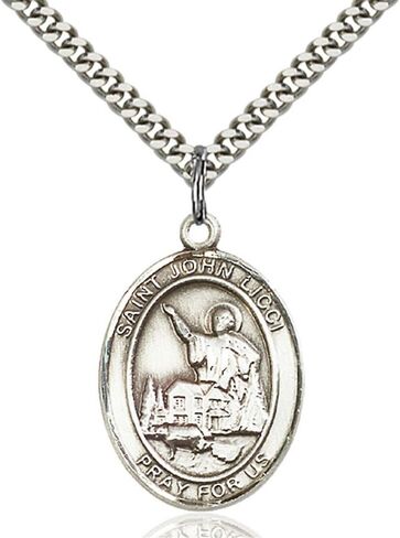 Bonyak Jewelry St. John Licci Hand-Crafted Oval Medal Pendant in Sterling Silver in Saudi Arabia