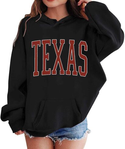 Texas Baby Girls' Graphic Hoodie Hooded Pull-On Sweatshirt Lightweight Hoodie Sweatshirt Shirts Fall Clothes 3-12 Years in Saudi Arabia