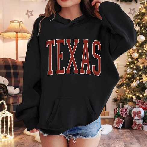 Texas Baby Girls' Graphic Hoodie Hooded Pull-On Sweatshirt Lightweight Hoodie Sweatshirt Shirts Fall Clothes 3-12 Years in Saudi Arabia