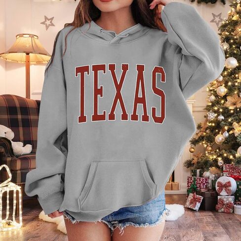 Texas Baby Girls' Graphic Hoodie Hooded Pull-On Sweatshirt Lightweight Hoodie Sweatshirt Shirts Fall Clothes 3-12 Years in Saudi Arabia