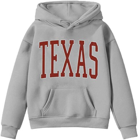 Texas Baby Girls' Graphic Hoodie Hooded Pull-On Sweatshirt Lightweight Hoodie Sweatshirt Shirts Fall Clothes 3-12 Years in Saudi Arabia