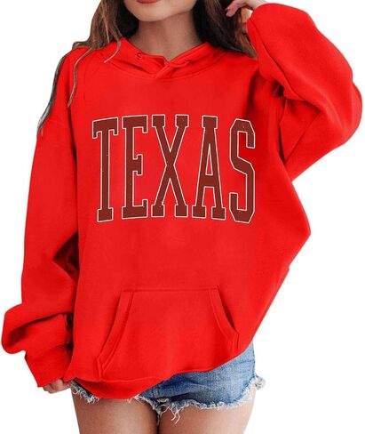 Texas Baby Girls' Graphic Hoodie Hooded Pull-On Sweatshirt Lightweight Hoodie Sweatshirt Shirts Fall Clothes 3-12 Years in Saudi Arabia