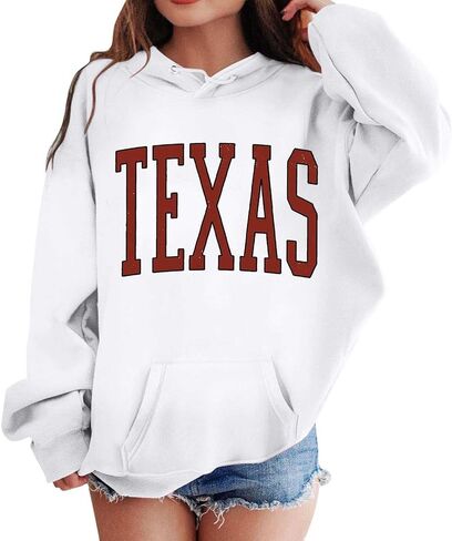 Texas Baby Girls' Graphic Hoodie Hooded Pull-On Sweatshirt Lightweight Hoodie Sweatshirt Shirts Fall Clothes 3-12 Years in Saudi Arabia