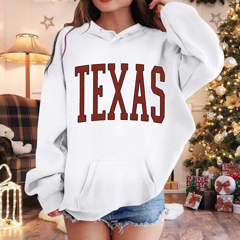 Texas Baby Girls' Graphic Hoodie Hooded Pull-On Sweatshirt Lightweight Hoodie Sweatshirt Shirts Fall Clothes 3-12 Years in Saudi Arabia