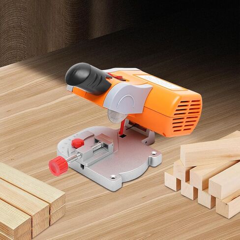 Mini Miter Cut-Off Chop Saw with Clamping Tool, Mini Benchtop Cut Off Miter Saw, Max 45° Adjustable Small 90W Electric Table Tool for Metal Wood Plastic Crafts Cutting (Black) in Saudi Arabia