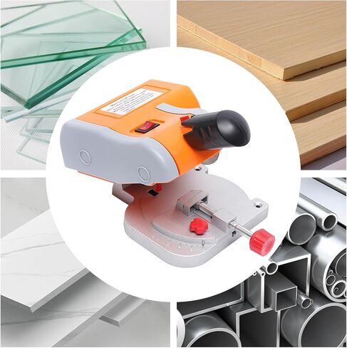 Mini Miter Cut-Off Chop Saw with Clamping Tool, Mini Benchtop Cut Off Miter Saw, Max 45° Adjustable Small 90W Electric Table Tool for Metal Wood Plastic Crafts Cutting (Black) in Saudi Arabia