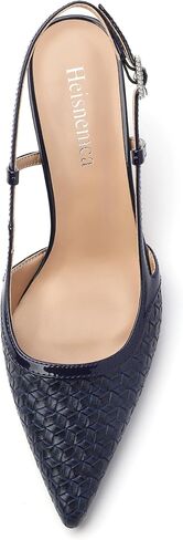 Slingback Heels for Women Closed Pointed Toe Kitten Heels Pumps Shoes Embossed Woven Dress Party Office Shoes 2.5 Inch in Saudi Arabia