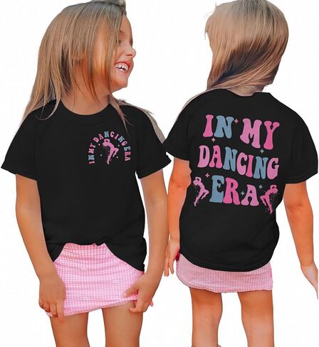 in My Dancing Era Shirt for Girls Kid Toddler Groovy Dancer Graphic T-Shirt Funny Tees Short Sleeve Performance Tops in Saudi Arabia