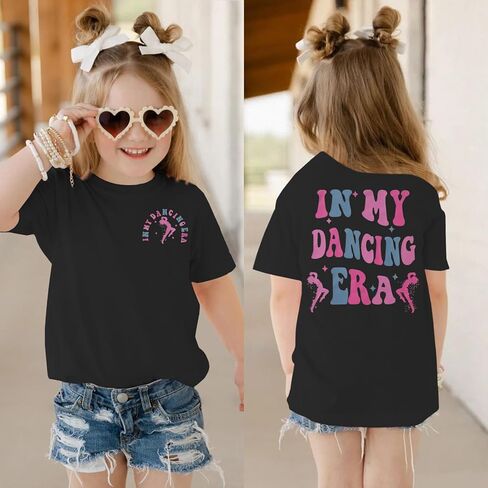 in My Dancing Era Shirt for Girls Kid Toddler Groovy Dancer Graphic T-Shirt Funny Tees Short Sleeve Performance Tops in Saudi Arabia