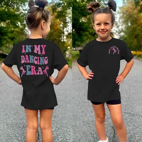 in My Dancing Era Shirt for Girls Kid Toddler Groovy Dancer Graphic T-Shirt Funny Tees Short Sleeve Performance Tops in Saudi Arabia