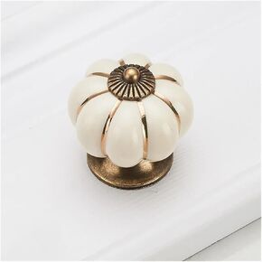 5pcs Ceramic Drawer Knobs - 40mm Cabinet Handles for Cupboards & Furniture(White)
