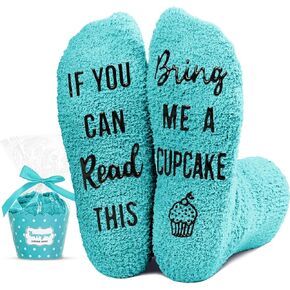 HAPPYPOP Fuzzy Socks For Women Birthday Gifts Cupcake Baking Gifts, Cupcake Socks Cake Socks Birthday Socks Baking Socks