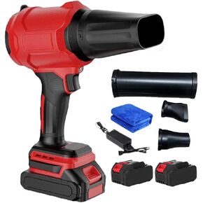 Bullseye Blower, Bullseye Pro Tire Inflator, Getbullseyepro Tire Pump, Bullseyepro Air Compressor, Turbo-Charged Motor with 3-Piece Interchangeable Nozzle Kit for Blowing Debris Dry Leaves (1 Battery)