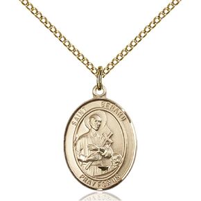 Bonyak Jewelry St. Gerard Majella Hand-Crafted Oval Medal Pendant in 14kt Yellow Gold-Filled