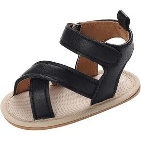 Infant Baby Boys Girls Summer Sandals Open-Toe Wedding Dress Flat Newborn Soft Sole Princess Shoes for Toddler First Walkers