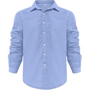 Men Linen Button Down Dress Shirts Casual Long Sleeve Cotton Beach T Shirts Stand Collar Solid Summer Yoga Tops