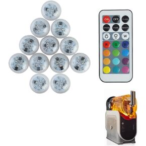 10 Pack LED Lights for Ninja Slushi FS301/FS300,Mini RGB Submersible LED Lights with 13 Colors & 4 Modes, Multicolor Waterproof Light for Ninja Slushi Machine Accessories for Parties Holidays