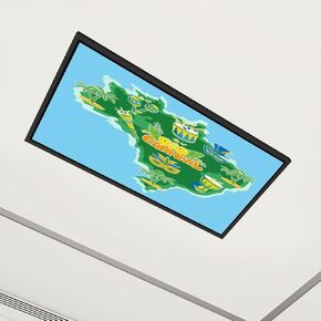 4 Pack Fluorescent Light Covers world map for kids cute animals Children s map design for kid s room Decorative Magnetic Ceiling Light Covers Shade Panel for Classroom Office Drop Ceiling 4 x 2 ft