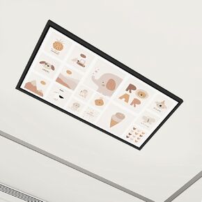 6 Pack Fluorescent Light Covers Children s World Map Travel around world play mat for Kids Baby land Decorative Magnetic Ceiling Light Covers Shade Panel for Classroom Office Drop Ceiling 4 x 2 ft