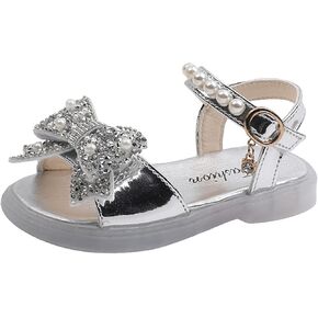 Girl Shoes Size 2 Popular Summer Comfortable Shiny Soft Bottom Bow Children Sandals Girls Summer Sandals