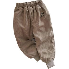 Boys' and Toddler Corduroy Pull on Pants Solid Elastic Waist Casual Long Trousers 1-6 Years