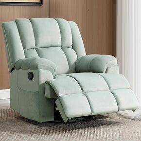 Large Manual Glider Rocking Chair Nursery, Swivel Rocker Recliner Chair, Nursery Glider Recliner, Living Room Chairs, Fabric, Orange