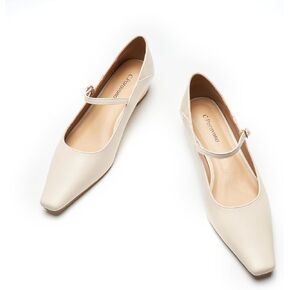 C.Paravano Mary Jane Pumps Women Convertible Low Square Heels Fold-Down Heel Shoes to Sandals Versatile Casual to Dressy