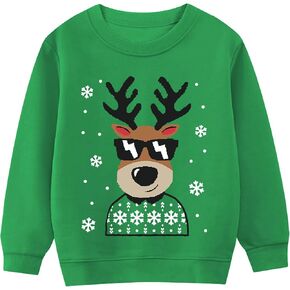 DDSOL Toddler Boys Girls Ugly Christmas Sweatshirts Kids Xmas Pullover Santa Claus Reindeer Shirts Funny Tops 2-7 Years
