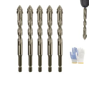 New Four-Flute Sawtooth Eccentric Drill Bit, Four-Edged Serrated Eccentric Drill, Multifunction Drill Bit Set, High Hardness Drill Bits, for Metal, Wood, and Plastic (4+5+6+8+10+12mm)