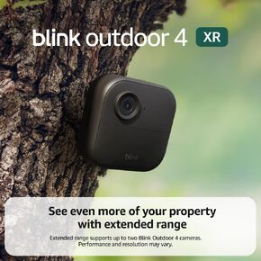 Blink Outdoor 4 XR (newest model) – two-year battery wireless camera with 4x security coverage, 1000 ft open-air range or 400 ft with typical use — 2 camera system