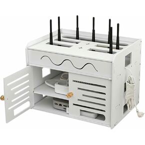 Wi -Fi Routing Storage Box, Router Fences, Upper Decoder, Shelf Support, Home Office Cable Organizer, Mult ~/ Management Shelf/