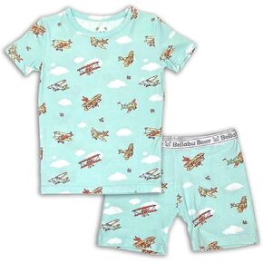 Bellabu Bear Kids Shorts Set for Boys & Girls, Matching Family Pajamas, Rayon from Bamboo
