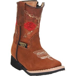 Infant Toddler Girls Western Boots Floral Sunflower Embroidered Cowgirl Cowboy Boot