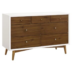 babyletto Palma 7-Drawer Assembled Double Dresser in Taupe, Greenguard Gold Certified