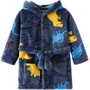 Toddler Baby Boys Dinosaur Hooded Warm Flannel Fleece Towel 𝗥obe 𝐂artoon 𝐁ath𝗿obe Comfortable 4 Toddler Boys Clothes