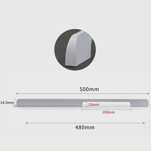 Wardrobe Door Handles,Aluminum Alloy Bathroom Modern Bedroom Knobs knockers Drawer Handles Dresser Pulls Kitchen Hardware,Silver,2 Pack(Hole Distance 192mm) in Saudi Arabia