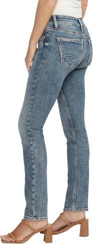 Silver Jeans Co. Women's Suki Mid Rise Curvy Fit Straight Leg Jeans, Med Wash EAE283, 32W x 31L in Saudi Arabia