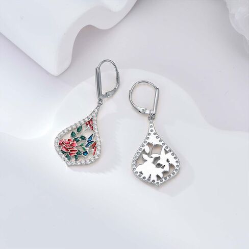 Cat/Guinea Pig/Panda/Pig Earrings Sterling Silver Animal with Book Earrings Dangle Cartoon Anime Earrings Cute Animal Jewelry Gifts for Women Teen Girls Teacher in Kuwait