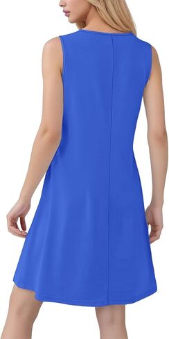 Womens Pleated Front Tank Dresses Fashion Casual Sleeveless Pockets Dress Top Selling Summer Dresses in Saudi Arabia