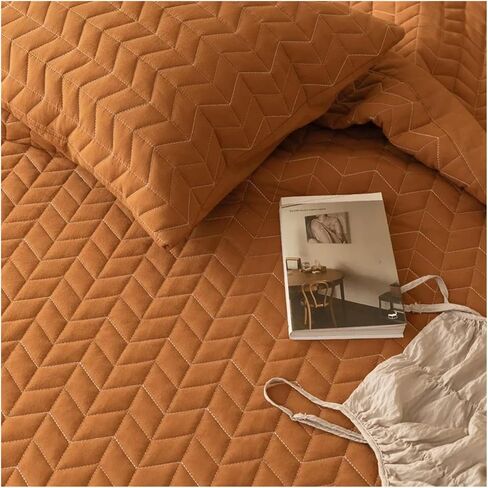 White Style Cotton Bed Linen Geometry Double Bedspread on The Bed Mattress Cover Couple Bed Quilt Blanket Bed Plaid Bed duvets Bed Four Pieces Set(D,3pcs 240cmx250cm) in Saudi Arabia
