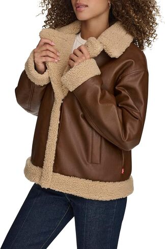 Levi's Women's Faux Leather Sherpa Lined Moto Jacket in Saudi Arabia