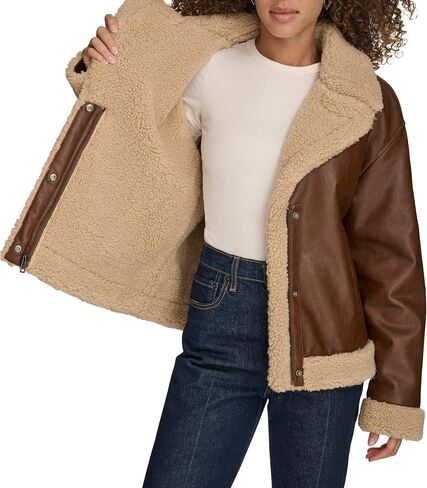 Levi's Women's Faux Leather Sherpa Lined Moto Jacket in Saudi Arabia