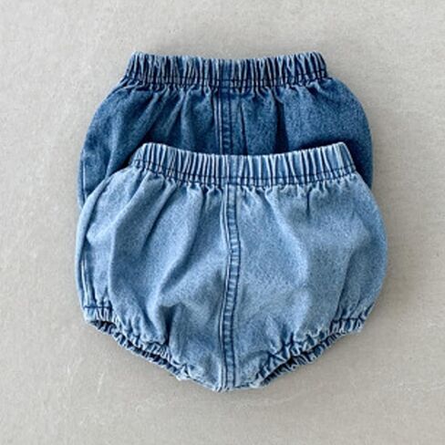 Eishow Baby Girls Boys Denim Bloomers 2pcs Shorts Toddler Jeans Cover Diater Cover Cover Harem Shorts Sets for 0-3 years in Kuwait