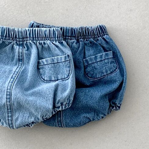 Eishow Baby Girls Boys Denim Bloomers 2pcs Shorts Toddler Jeans Cover Diater Cover Cover Harem Shorts Sets for 0-3 years in Kuwait
