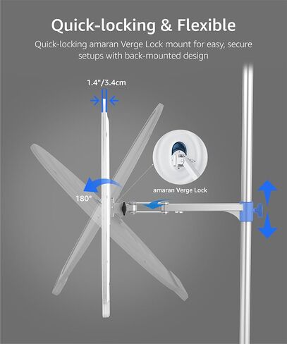 Amaran Verge Max Max LED Video Light ، 60W Bi-Color 22in Circular Edge Light Light ، التحكم في التطبيق مع مصباح مكتب Clamp Dimable للمكتب المنزلي والألعاب والبودكاست والبث المباشر (الفحم) in Kuwait
