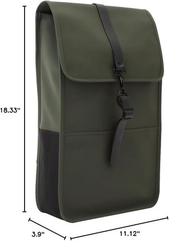 RAINS Backpack for Women and Men - Fits 15" Laptop - Water Resistant Rucksack - (Black, One Size) in Kuwait