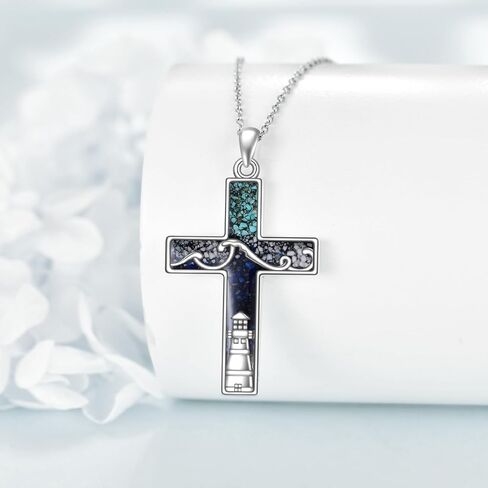 YFN Mountain Necklace Sterling Silver Turquoise Mountain Pendant Teardrop Jewelry Gifts for Women Girls in Saudi Arabia